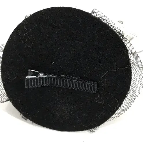 Spellbound Witch’s Hat Stripe Hair Clip, Black, White