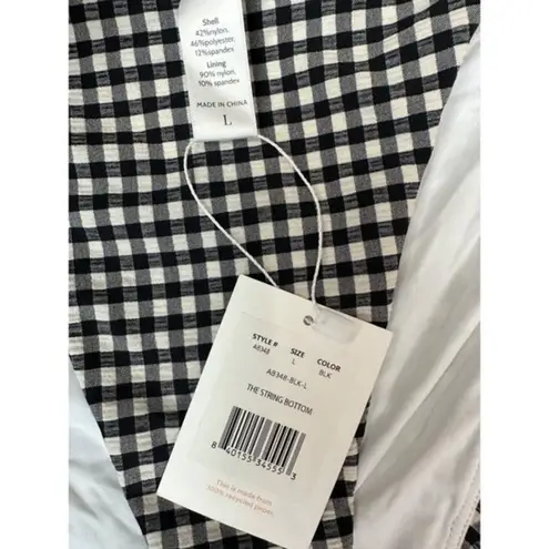 ANDIE  Swim The String Bottom‎ Black Gingham NWT Size L