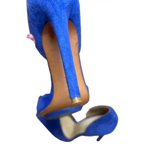 L.A.M.B. Faith Royal Blue Suede Criss Cross Stiletto Pumps - 9.5