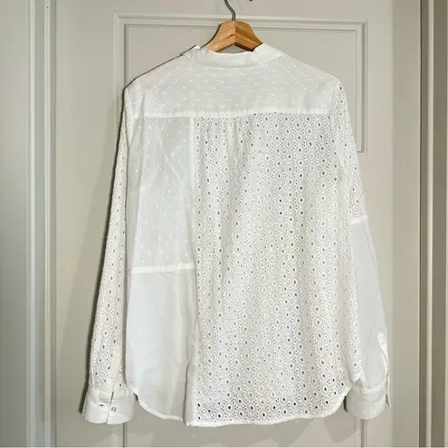 Sundance White Eyelit Long Sleeve Top Size Large thumbnail 3