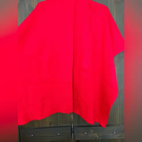 Katie Knit Solid Keyhole Wrap one size Red