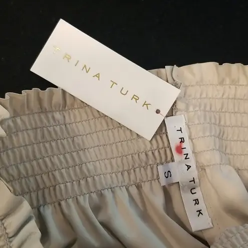 Trina Turk 💕💕 Channel Islands Pant Oyster White Light Beige Neutral Small S NWT