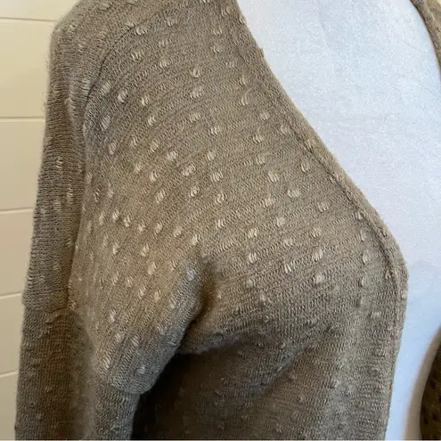Live in the Moment Elegant Open-Front Cardigan - Taupe Popcorn Style Small