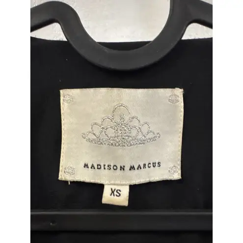 Madison Marcus Black Beaded Cold Shoulder Drape Neck Tunic Top XS