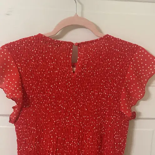 Red Polka Dot Midi Dress Size L