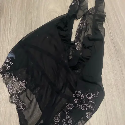 Victoria's Secret  Black Sheer Lace Chemise