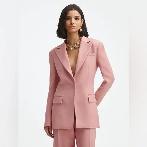 Oscar de la Renta SET pink bow peak label jacket blazer and pants suit set