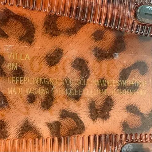 Anthropologie  Matisse Womens Villa Jelly Slide Sandals Leopard Brown Slip On 8