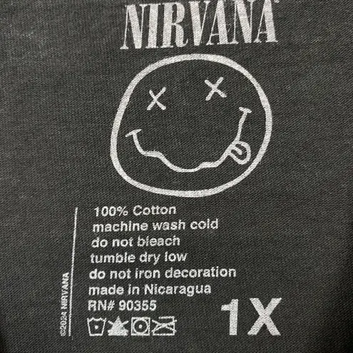 Nirvana Nevermind Mineral Wash Grunge Band Tee 1X