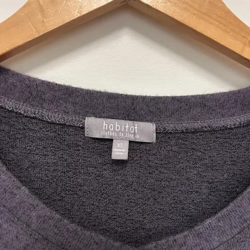 Habitat Gray Ruched Sleeve Shirt Sz XS