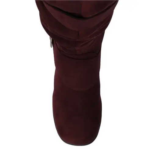 Journee Collection Journee Jester Knee High Boots in Faux Suede Burgundy Size 9.5