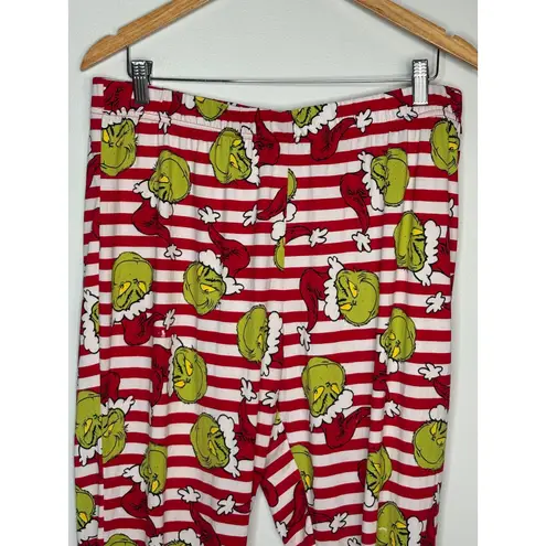 The Grinch Christmas Pajamas Set Red Grinch Face Holiday Loungewear Size 2X