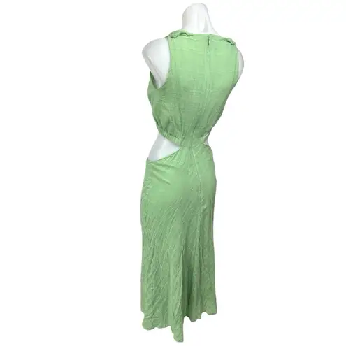Sabo Cambelle Green Sleeveless Cutout Tie Front Cami Camisole Midi Tank Dress M Size M