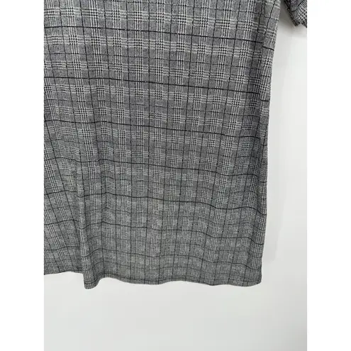 Victoria R Top Women SIZE M Black Plaid Short Sleeve Keyhole Tie Back Clueless Size M