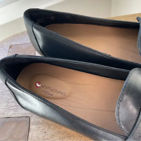 Clarks  Unstructured Un Blush Go Black Leather Penny Loafers Shoes Size 8 - Image 5