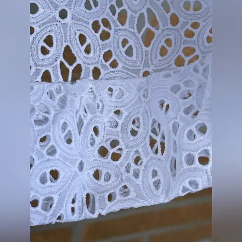 MICHELLE FARMER COLLABORATE LACE WIDE LEG PANTS SIZE 6 White