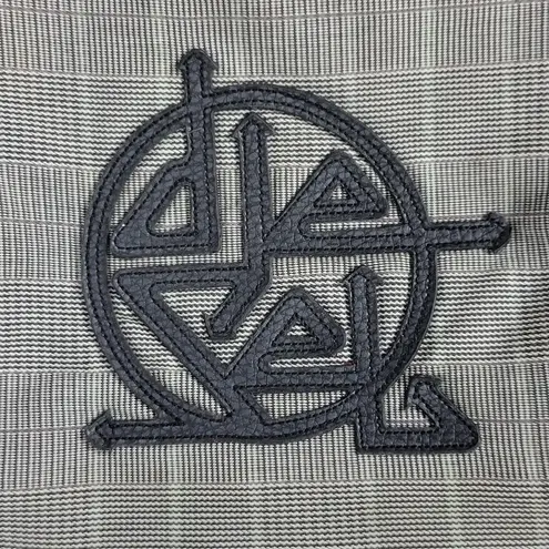 Diesel Women's Tote Gray OS Plaid Check Leather Trim Double Strap Shoulder Bag