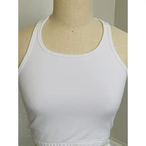 Electric & Rose White Cropped Sports Bra Top Size M