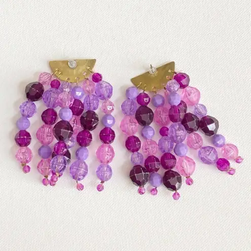 Susan Alexandra Orange Fizz Purple Fruit Statement Earrings Violet EUC