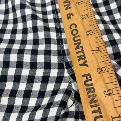 J.JILL COTTON STRETCH ANKLE PANT ZIP POCKETS WOMEN 10 BLACK/WHITE PLAID NEW A67 Black