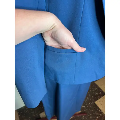 suit skirt set 1980s blue boxy boyfriend straight skirt Size 12