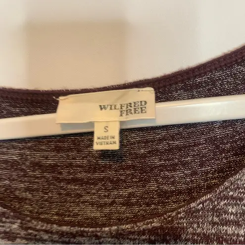 Wilfred  Free Aritzia Lorelei Relaxed Fit Dress Scoop Neck Jersey Maroon Heather