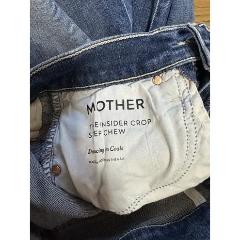 MOTHER Denim The Insider Crop Step Chew Jeans in Dancing on Coals (size 23) Blue