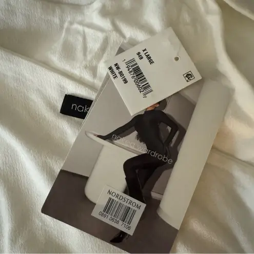 Naked Wardrobe Minimalist Basic Casual White Bodysuit - White Sz XL NWT