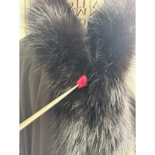 Marvin Richards Vtg Reversible Long Faux Fur Coat Sz 1X Black