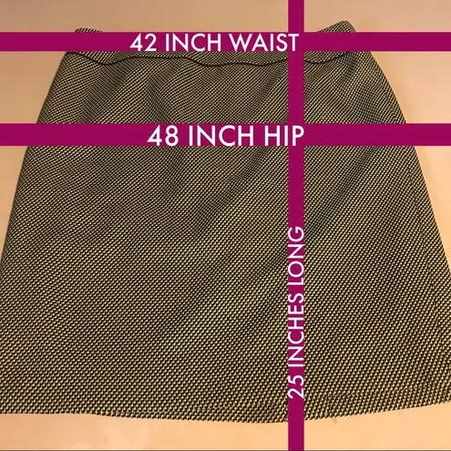 Kasper YELLOW & BLACK TWEED KNEE LENGTH SKIRT (18)