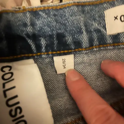 Collusion Denim cut off Shorts with Lace Accents Blue Size 28