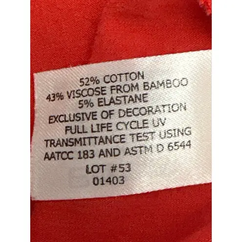 Coolibar Womens UPF 50+ Hooded Tunic Dress C over up M Red Cotton Blend Size M