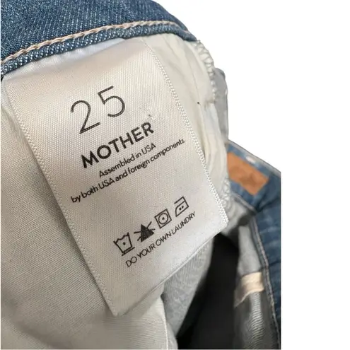 Mother The Hustler Ankle Fray Flare Crop Jeans Size 25 Blue