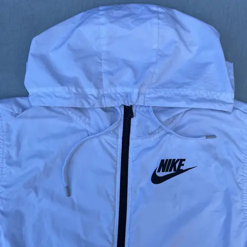 Nike Black & White Windbreaker Zip Up Hoodie Jacket