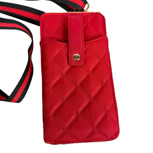 Sol and Selene Duality Quilted Cell Phone Crossbody Wallet Bag Red