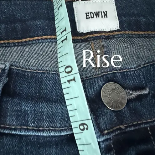 Edwin Demi Slim Straight Jean Womens Sz 28 Mid Rise Tempest Dark Denim MSRP $185 Blue