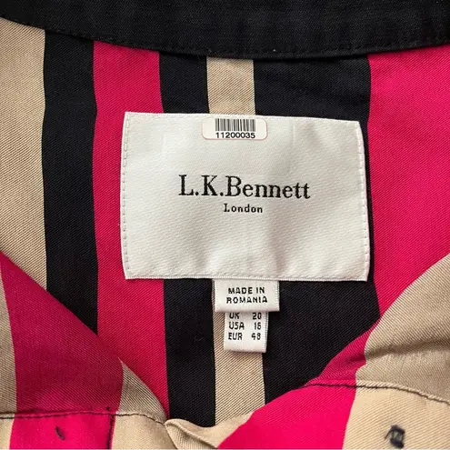 LK Bennett L.K.Bennett Martha Striped Sleeveless Dress Pink/Tan/Black/Beige