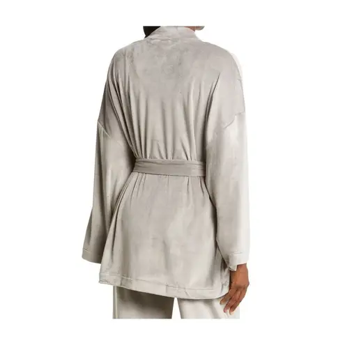 SKIMS by Kim Kardashian Velour Fleece Wrap Short Robe SMOKE A47