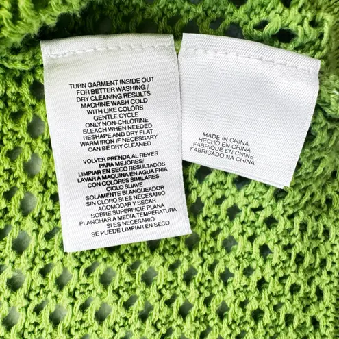 Y2K style Jones Studio Separate Green Knit crochet OpenFront Cardigan Sweater 1X Size XL
