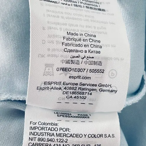 Esprit Espirt Chiffon Lace and Pleated Dress, Blue, 10