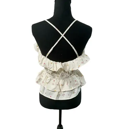 Line and Dot NWT! Aubrey Floral Bloomcore Print Ruffle Tank - Size Small