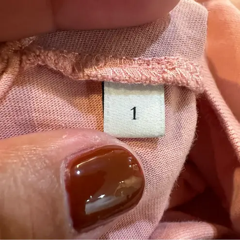 Sandro T-Shirt Women's Small Short Sleeve Shirt Crew Neck Logo Tricot Pink