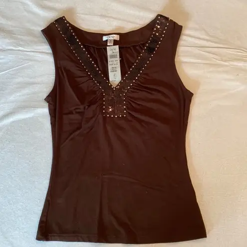 Cache NWT  Brown Sequin‎ Top