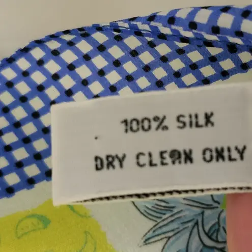 Vintage Ilmondo di angelo gingham border small square silk scarf