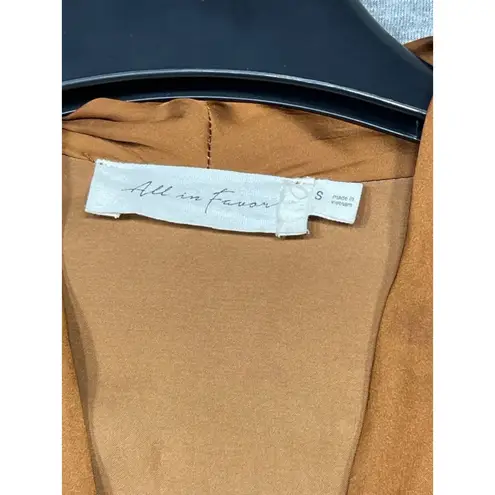 All in Favor Women's Blouse Top S Brown