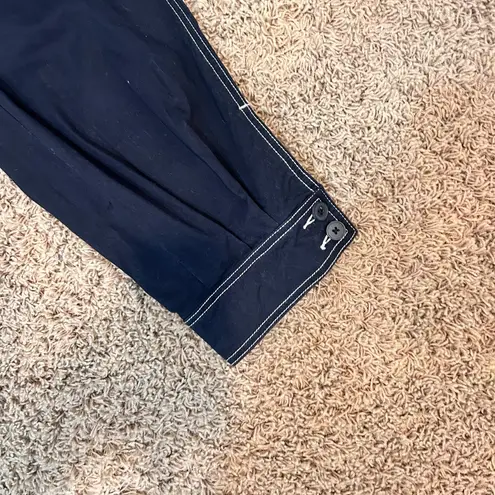 Maeve Anthropologie Foster Contrast-Stitch Joggers in Black Women's Size 10