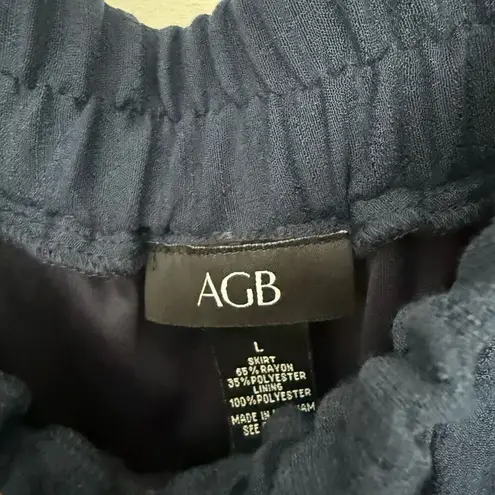 AGB Women’s Large Boho Bohemian Lace High Low Midi Skirt New Romantic Flowy Blue