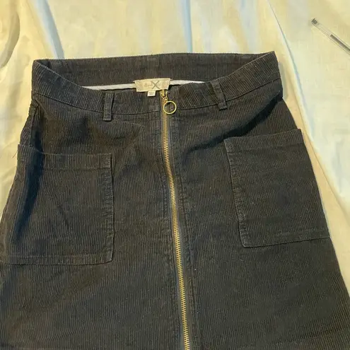 Altar'd State  Charcoal Corduroy Skirt with Gold Zipper thumbnail 4