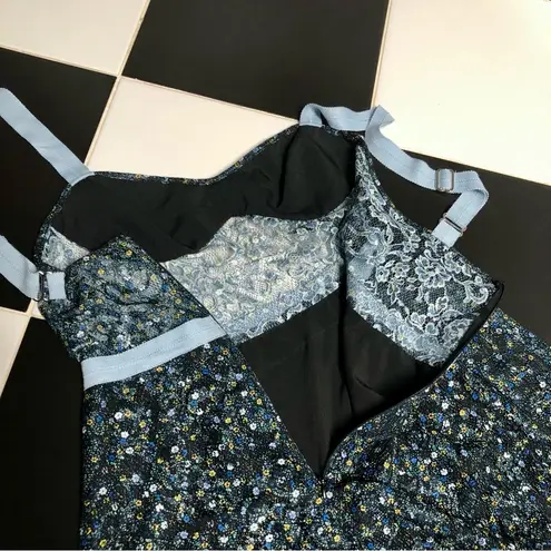 ABS Allen Schwartz NWT Eden Bustier Floral Print Midi Semi-Sheer Mesh Panels 10