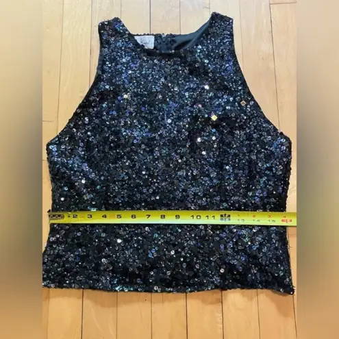 Vintage Sequin Laurence Kazar Crop Top Black Size L